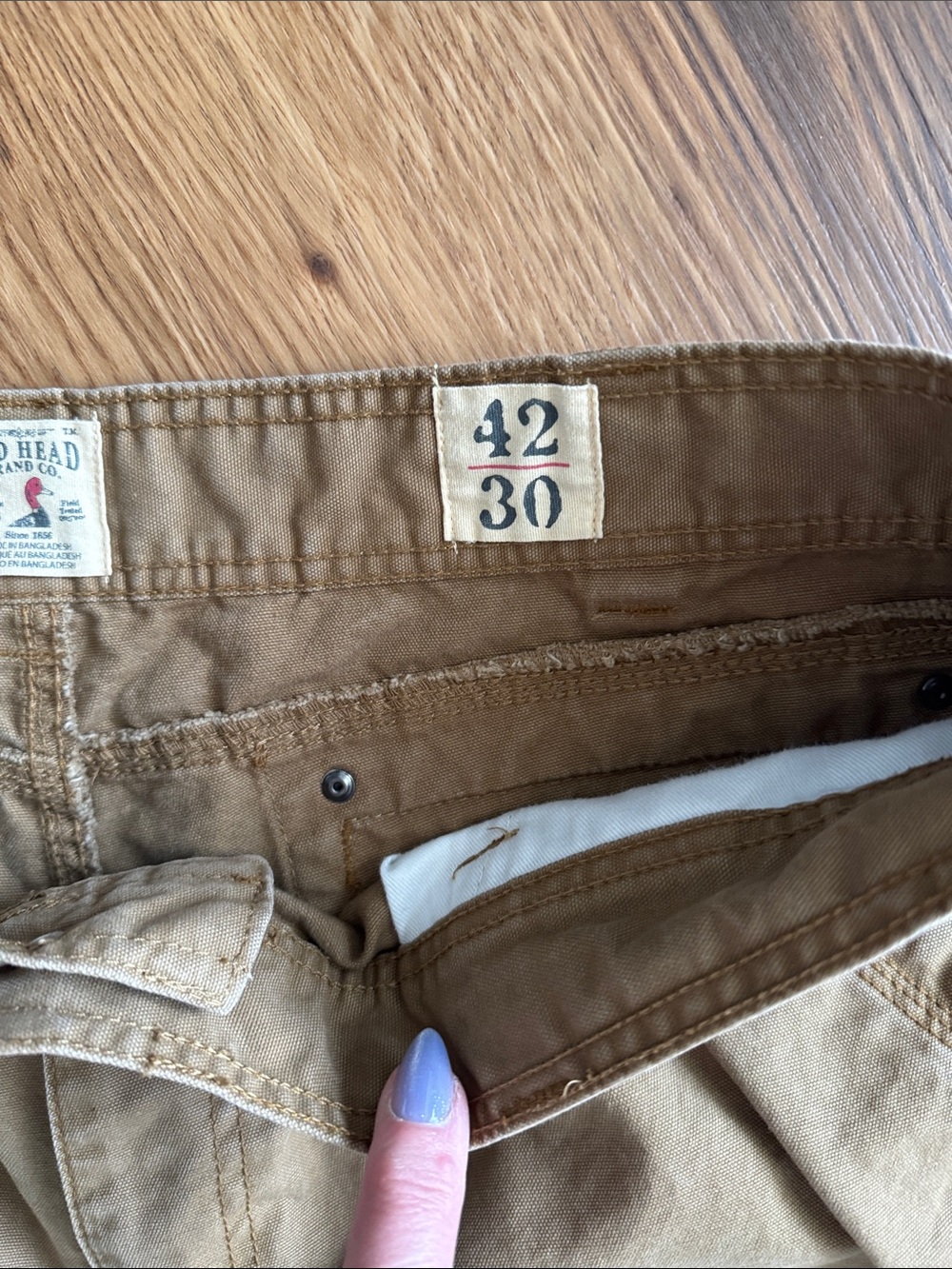 RedHead Tan Chino Pants - Straight Leg Casual Utility Cargo 42x30 - Picture 3 of 8